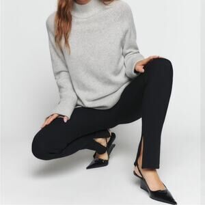 Reformation Graham High Rise Skinny Ankle Zip Ponte Knit Pants: Black size XS